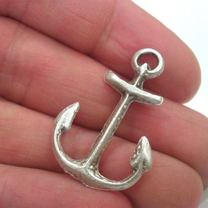 5 Pcs  Antique Silver Plated Metal Anchor Charms , Pendant  G10966