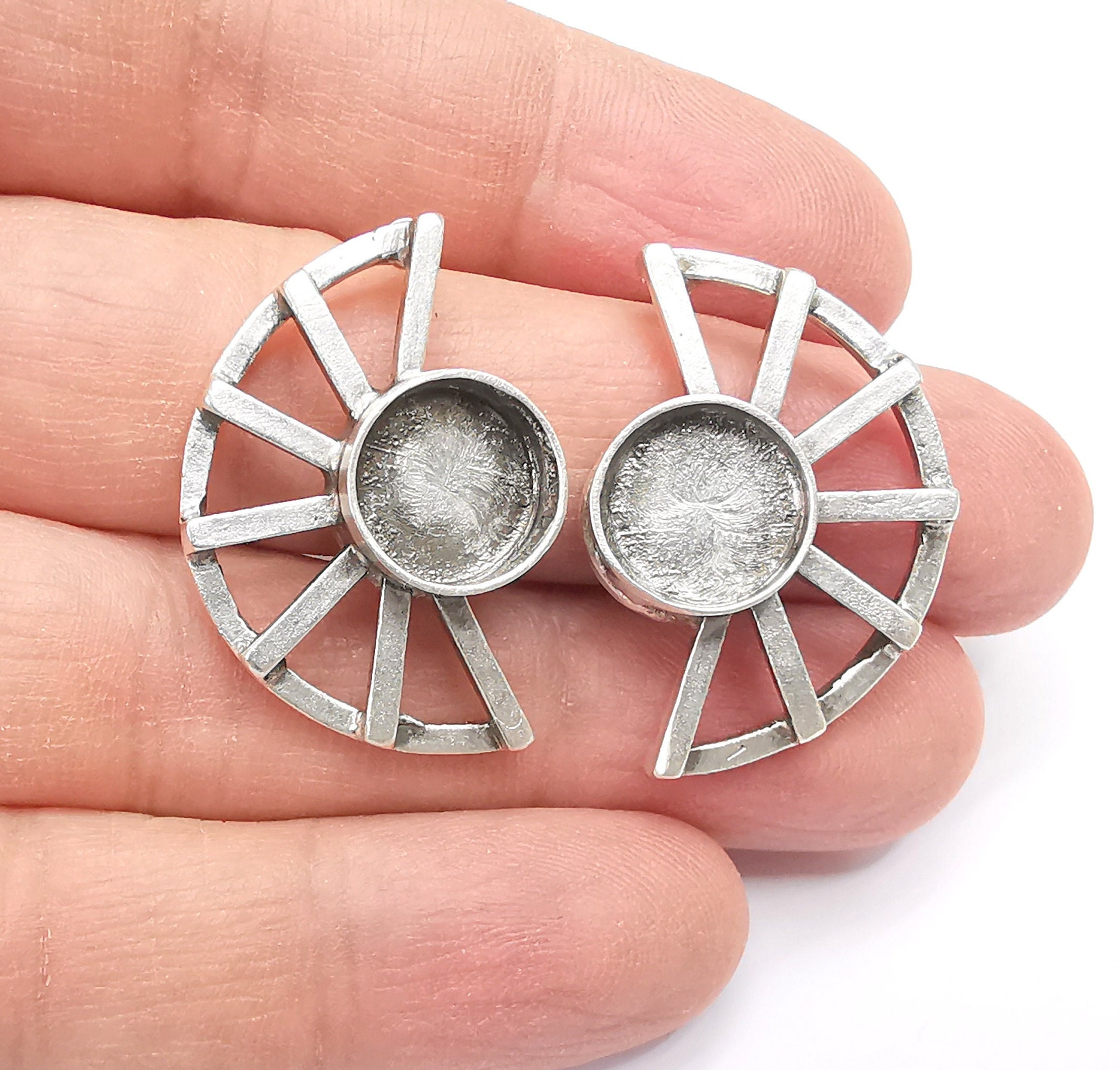 Silver Earring Set Base Wire Antique Silver Plated Brass - Etsy