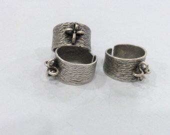 Antikes versilbertes Messing verstellbarer Ring mit einer Schleifen-Einstellung, Zubehör G9192