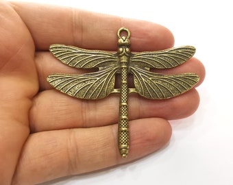 Dragonfly Pendant Large Pendant Antique Bronze Plated Pendant (69x61mm)  G20300