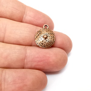Copper Dangle Charms, Boho Charms, Rustic Charms, Earring Charms, Copper Pendant, Necklace Parts, Antique Copper Plated 18x14mm G35583
