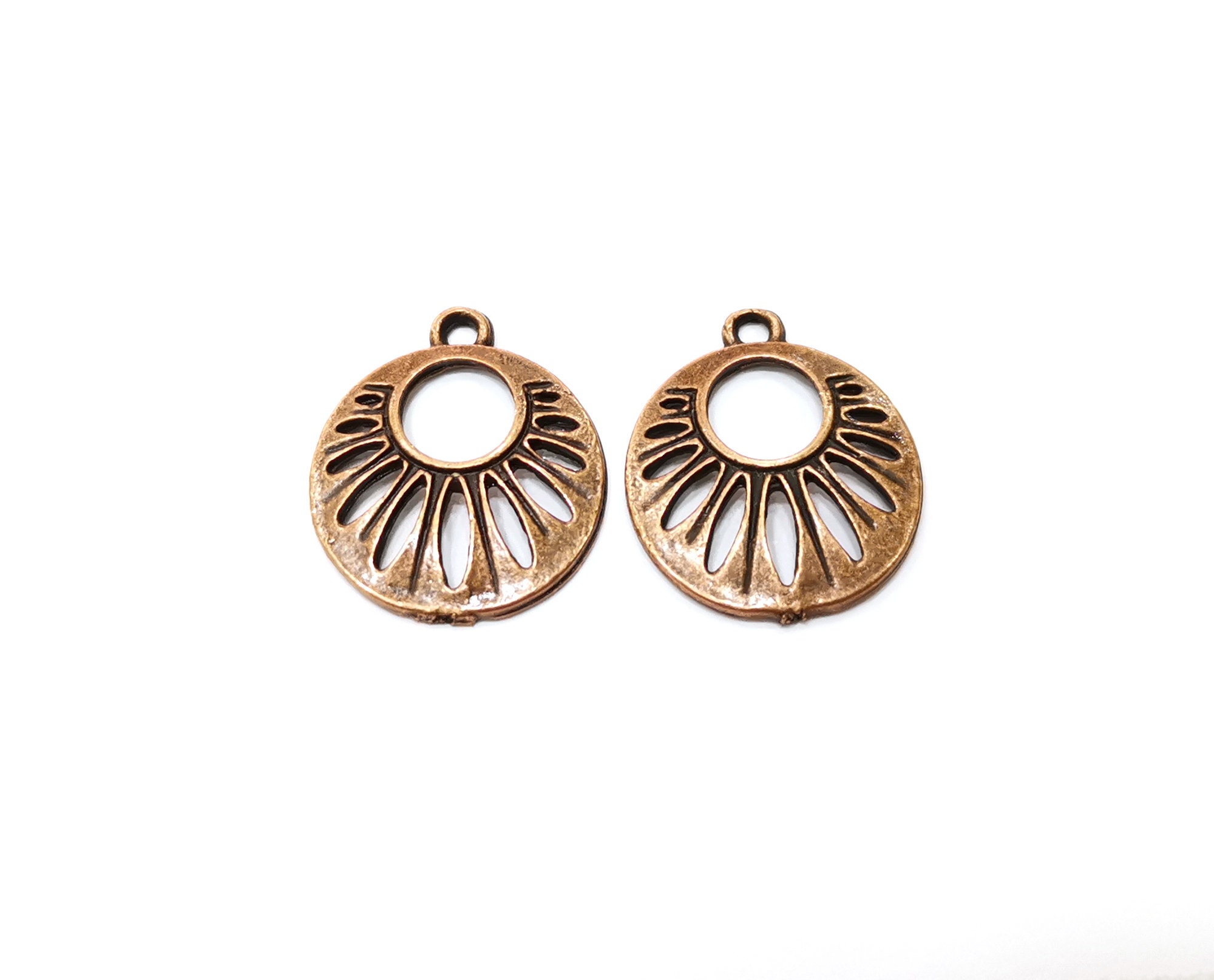 10 Kupfer Charms Antik Kupfer Vergoldete Charms (22x19mm) G18170