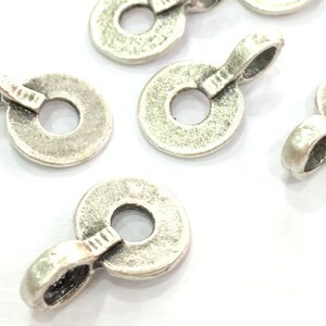 4 Silver Charms Antique Silver Plated Brass Charms 18x11mm G4147 image 4