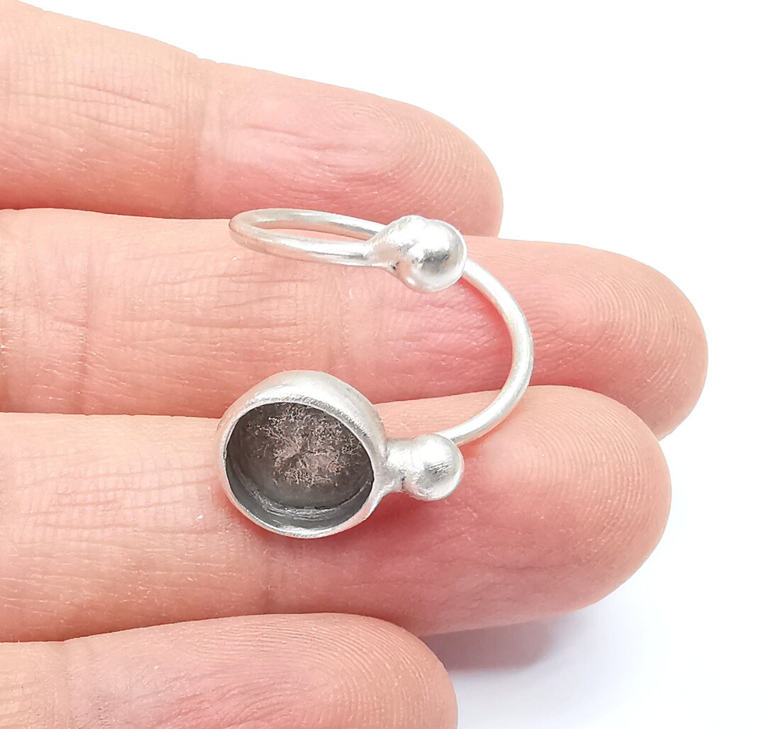 Wrap Ball Ring Setting, Cabochon Blank, Resin Bezel, Inlay Mounting ...