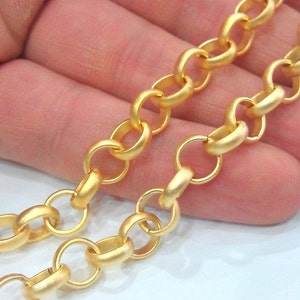 Gold Chain Gold Plated Rolo Chain , 1 Meter 3.3 Feet 8 mm G12156 image 1