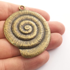 Antik Bronze Ammonit Charms Antik Bronze Vergoldet Charms (59x47mm) G27269