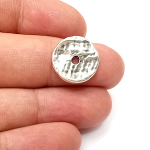Disc Beads Antique Silver Plated Metal Beads (16mm)  G34189