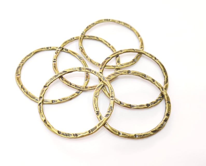5 Antique Bronze Circle Antique Bronze Plated Findings 40mm Etsy