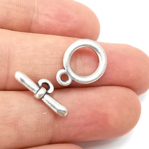 Silver toggle clasps Antique silver plated Toggle clasp findings 17x13mm+20x8mm  G28473