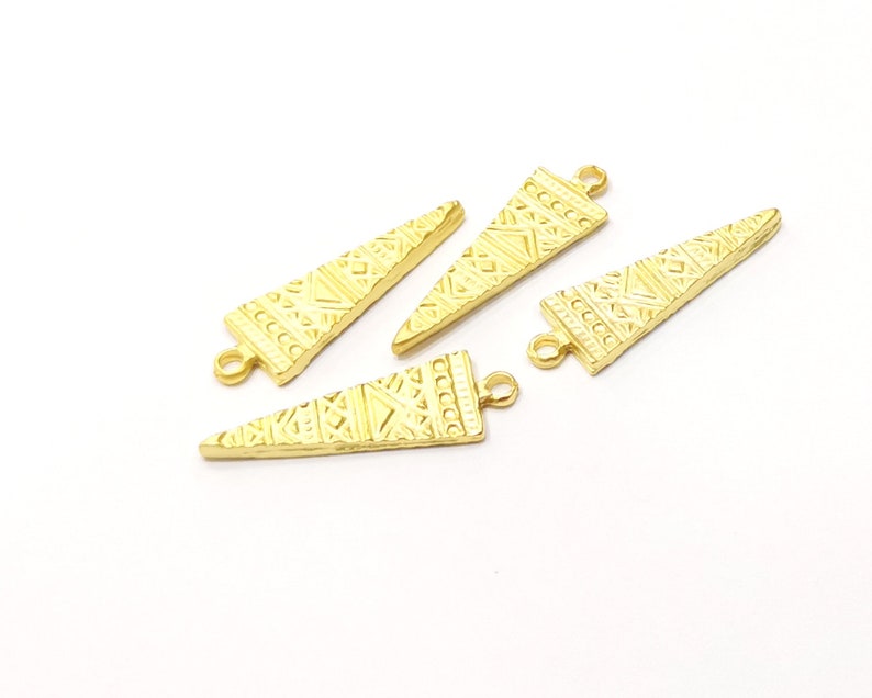 4 Gold Charms Gold Plated Charms 28x9mm G16649 Etsy