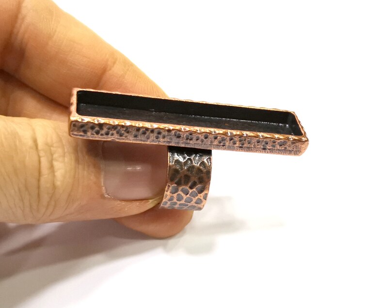 Copper Ring Blank Setting Cabochon Base inlay Ring Backs Mounting Adjustable Ring Base Bezel 50x10mm blank Antique Copper Plated G16824