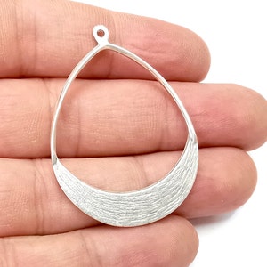 Drop Charms, Antique Silver Plated Charms (48x34mm) G28867