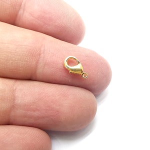 Lobster Shiny Gold Plated Lobster Clasps Metal (10x6mm)  G34518