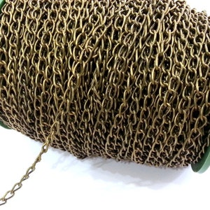 Antique   Chain curb chain 4x6 mm - unsoldered 16.5 feet - 5 meters , G2487