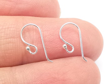 Massiv Sterling Silber Ohrring Haken Kleine 925 Silber Ohrring Draht Zubehör (15 mm) G30441