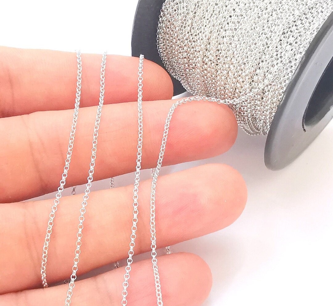 Sterling Silver Rolo Chain 925 Solid Silver Soldered Rolo Chain (1,3mm ...