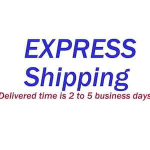 Könnte beinhalten: Blauer Text auf weißem Hintergrund mit der Aufschrift "EXPRESS Shipping" und "Lieferzeit: 2 bis 5 Werktage".