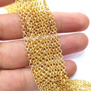 Złoty łańcuch Rolo (3,2 mm) 1 metr - 3,3 stopy G20946