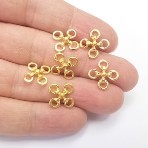 Gold Connector Charms Gold Plated Charms (14mm)  G26708