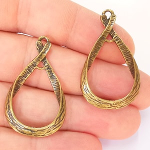 2 Antique Bronze Charms Antique Bronze Plated Charms (39x23mm)  G22982
