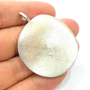 Antique Silver Tribal Pendants Ethnic Pendant Medallion  (42mm) Antique Silver Plated G12241
