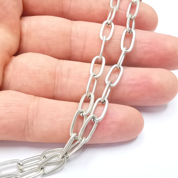 Antique Silver Large Cable Chain (12x6 mm) Antique Silver Plated Cable Chain G28613