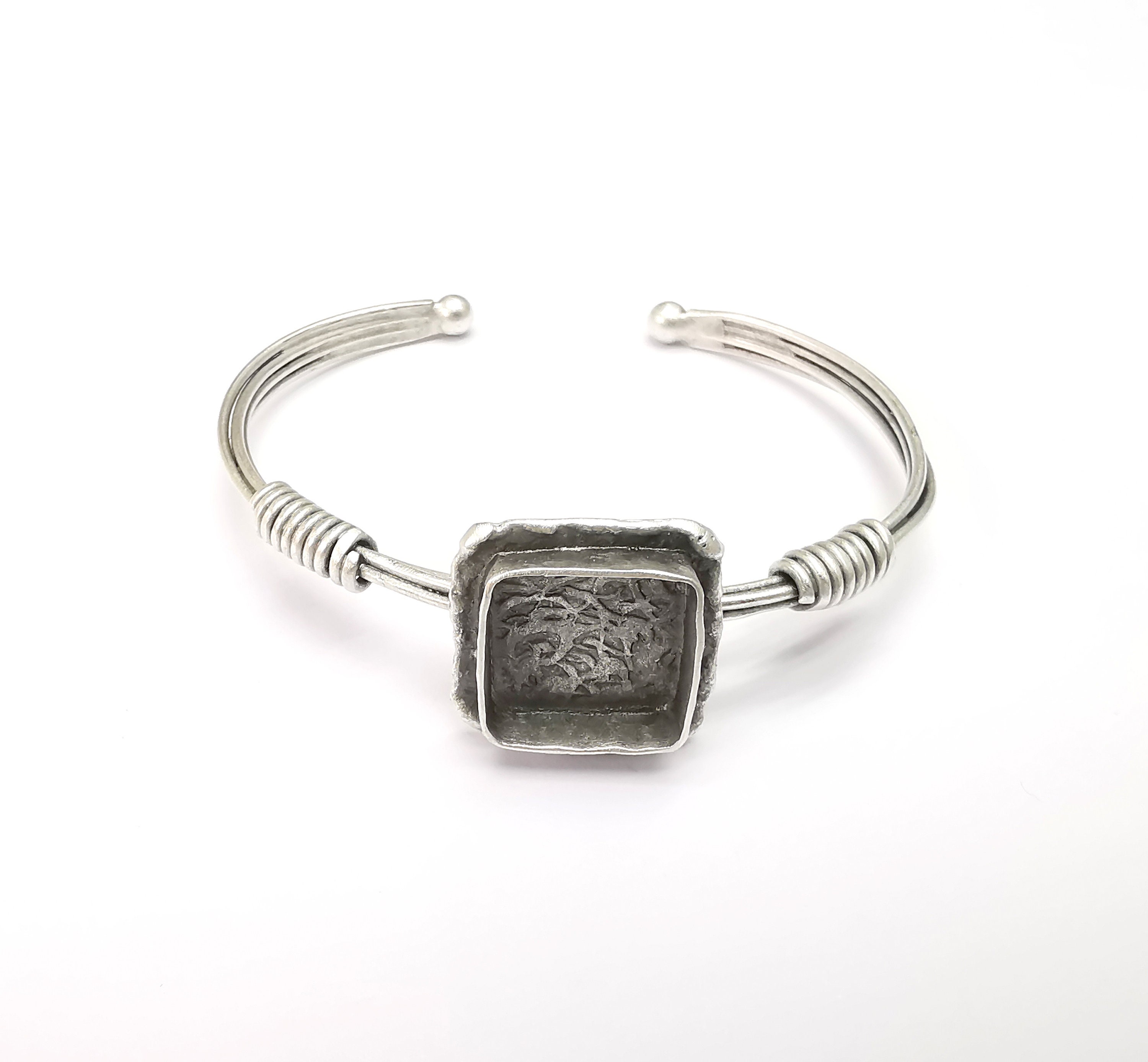 最初の  Wire Wrapped Cuff Wrap Bezel, Bracelet Bangle Bracelet, 小物
