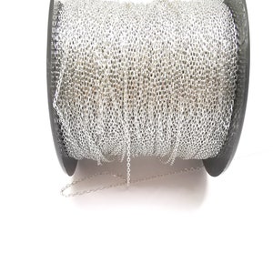 Sterling Silver Soldered Cable Chain 925 Silver Chain Findings (1,4x0,8mm thickness) G30095 image 3