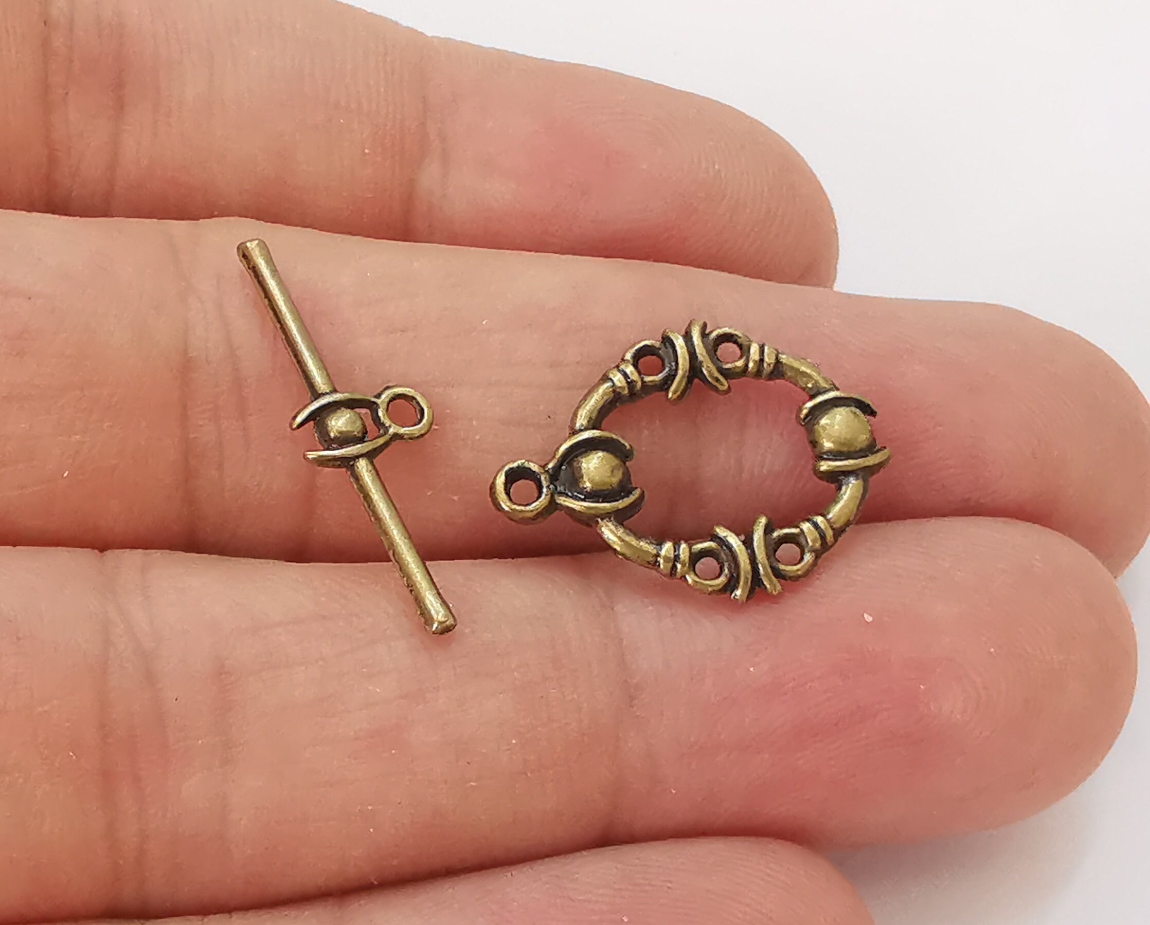 6 Connettori A Cornice Con Croce In Bronzo Antico, Per Cabochon 8 Mm, Fai Da Te Gioielli - 4