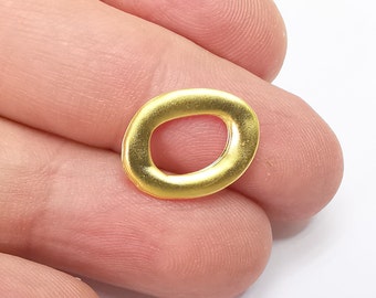 Oval Circle Hoop Connector Charms Finding, Gold Plated Charms (17x13mm) G34686