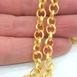 Gold Chain Gold Plated Rolo Chain (7 mm) 1 Meter - 3.3 Feet  G14367