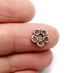 Daisy Flower Beads Antique Copper Plated Beads (10mm)  G33404