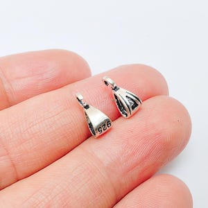 Fornituras para collares de plata de ley, cuentas de plata maciza 925, cierres para collares de plata maciza (12 x 6 mm) G30365