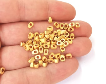 10 cuentas bañadas en oro Charms de latón bañado en oro (5 x 3 mm) G23869