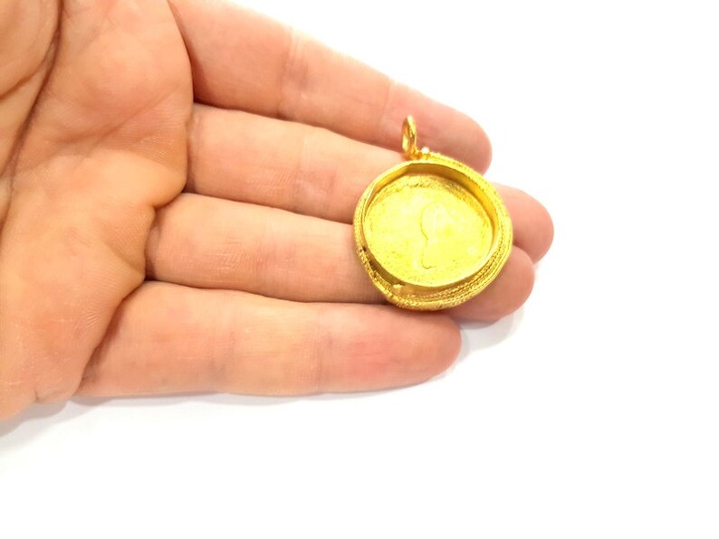 25mm blank Raw Brass Pendant Blank Mosaic Base Blank inlay Blank Necklace Blank Resin Blank Mountings Cabochon Bezel Base G12959