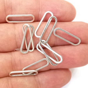 Oval Frame Connector Findings Antique silver plated (20x6 mm)  G28224