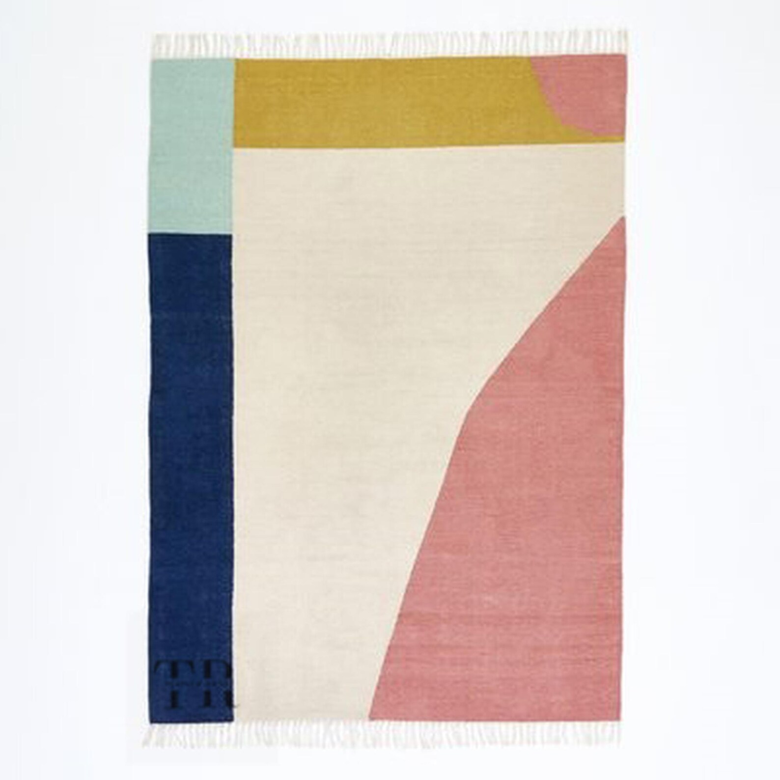 Handwoven Modern Wool Rug - Abstract Color Block Design - Contemporary ...