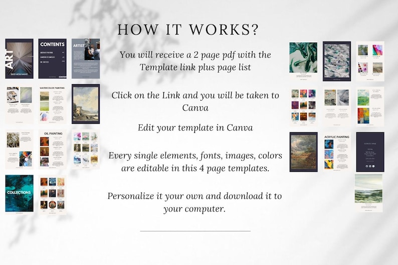 Plantilla de portafolio de arte: Presentación en CANVA, Catálogo de Bellas Artes (23 páginas) imagen 8