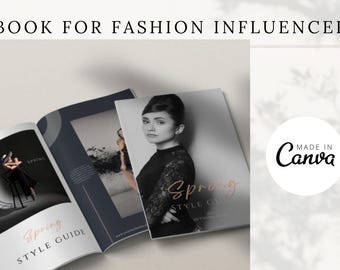 Plantilla de libro electrónico editable Canva / Marca de moda de 20 páginas / Revista de descarga digital Guía para influencers de moda