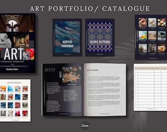 Plantilla de portafolio/catálogo de arte para artistas: plantilla editable de Canva