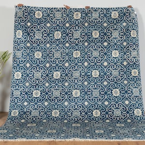 9x12 Floral Oushak Rug: Hand-Knotted New Zealand Wool