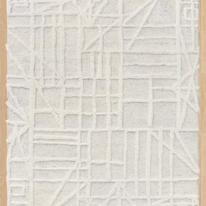 Hand Knotted New Zealand Wool Rug: Bohemian Moroccan Ivory Area Rug