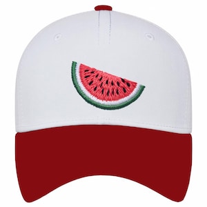 Cute Watermelon Slice Hat – Embroidered Two-Tone Cap for Food Lovers