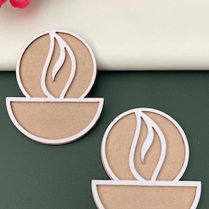 4” heavy duty high quality mdf Rangoli template - Set of 2 - White Diya