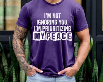 Prioritisieren mein Frieden Shirt, Bella+Canvas Unisex T-Shirt