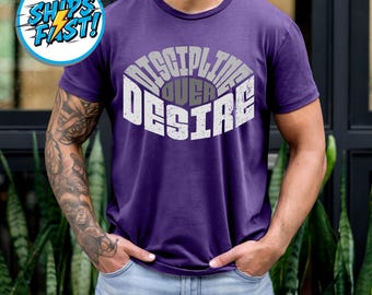 Discipline Over Desire T-Shirt, motivierende Denkweise, grafisches T-Shirt, minimalistisches Unisex-Baumwoll-Streetwear-Shirt