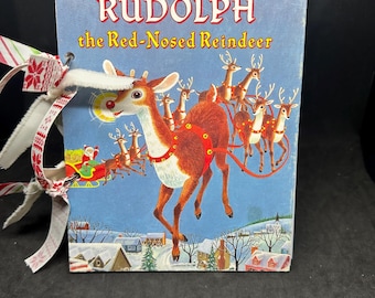 Little Golden Book Rudolph the red-nose Reindeer Junk Journal