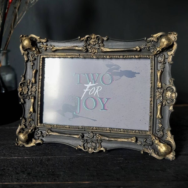Gothic Picture Frame | Bones and Bird Skulls photo frame | Gothic Wall Decor