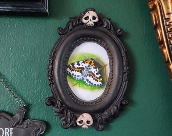 Skull Photo Frame, Gothic Wall Art, Gothic Ornate Picture Frame, Halloween Home decor