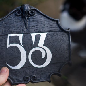 house door number sign gothic plaque - custom made outdoor wall plaque